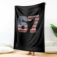 Funny Six Seven 67 Meme Vintage American Flag Throw Blanket - Wonder Print Shop