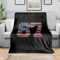 Funny Six Seven 67 Meme Vintage American Flag Throw Blanket - Wonder Print Shop