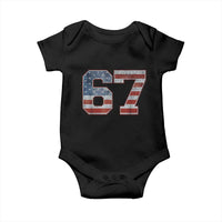 Funny Six Seven 67 Meme Vintage American Flag Baby Onesie - Wonder Print Shop