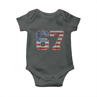 Funny Six Seven 67 Meme Vintage American Flag Baby Onesie - Wonder Print Shop