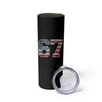 Funny Six Seven 67 Meme Vintage American Flag Skinny Tumbler - Wonder Print Shop