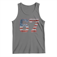 Funny Six Seven 67 Meme Vintage American Flag Tank Top - Wonder Print Shop