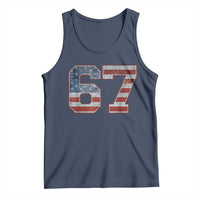 Funny Six Seven 67 Meme Vintage American Flag Tank Top - Wonder Print Shop