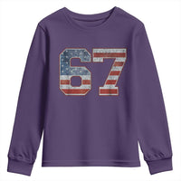 Funny Six Seven 67 Meme Vintage American Flag Youth Sweatshirt - Wonder Print Shop