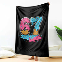 Funny 67 Ice Cream Drip Meme Six Seven Gen Alpha Slang Throw Blanket - Wonder Print Shop