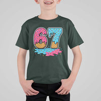 Funny 67 Ice Cream Drip Meme Six Seven Gen Alpha Slang T Shirt For Kid - Wonder Print Shop