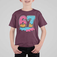Funny 67 Ice Cream Drip Meme Six Seven Gen Alpha Slang T Shirt For Kid - Wonder Print Shop