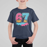 Funny 67 Ice Cream Drip Meme Six Seven Gen Alpha Slang T Shirt For Kid - Wonder Print Shop