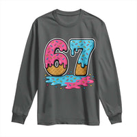 Funny 67 Ice Cream Drip Meme Six Seven Gen Alpha Slang Long Sleeve Shirt - Wonder Print Shop