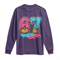 Funny 67 Ice Cream Drip Meme Six Seven Gen Alpha Slang Long Sleeve Shirt - Wonder Print Shop