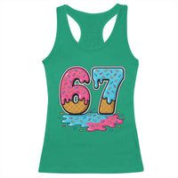 Funny 67 Ice Cream Drip Meme Six Seven Gen Alpha Slang Racerback Tank Top - Wonder Print Shop