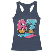 Funny 67 Ice Cream Drip Meme Six Seven Gen Alpha Slang Racerback Tank Top - Wonder Print Shop