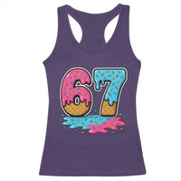 Funny 67 Ice Cream Drip Meme Six Seven Gen Alpha Slang Racerback Tank Top - Wonder Print Shop