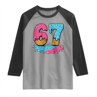 Funny 67 Ice Cream Drip Meme Six Seven Gen Alpha Slang Raglan Shirt - Wonder Print Shop