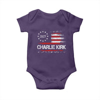 Charlie Kirk 2025 Baby Onesie Freedom Vintage American Flag - Wonder Print Shop