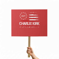 Charlie Kirk 2025 Protest Sign Freedom Vintage American Flag - Wonder Print Shop