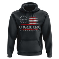 Charlie Kirk 2025 Hoodie Freedom Vintage American Flag - Wonder Print Shop