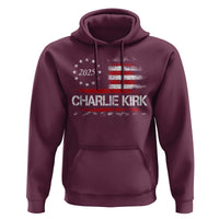 Charlie Kirk 2025 Hoodie Freedom Vintage American Flag - Wonder Print Shop