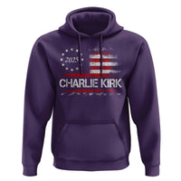 Charlie Kirk 2025 Hoodie Freedom Vintage American Flag - Wonder Print Shop