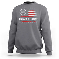 Charlie Kirk 2025 Sweatshirt Freedom Vintage American Flag - Wonder Print Shop