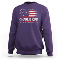 Charlie Kirk 2025 Sweatshirt Freedom Vintage American Flag - Wonder Print Shop