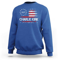 Charlie Kirk 2025 Sweatshirt Freedom Vintage American Flag - Wonder Print Shop