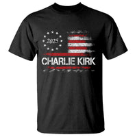 Charlie Kirk 2025 T Shirt Freedom Vintage American Flag - Wonder Print Shop