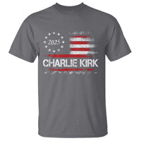 Charlie Kirk 2025 T Shirt Freedom Vintage American Flag - Wonder Print Shop