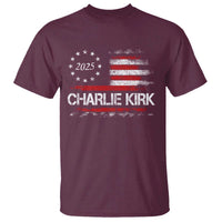 Charlie Kirk 2025 T Shirt Freedom Vintage American Flag - Wonder Print Shop