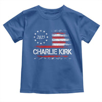 Charlie Kirk 2025 Toddler T Shirt Freedom Vintage American Flag - Wonder Print Shop