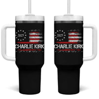 Charlie Kirk 2025 Tumbler With Handle Freedom Vintage American Flag - Wonder Print Shop
