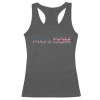 Freedom Patriotic Motivational Quote American Flag Racerback Tank Top - Wonder Print Shop
