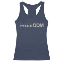 Freedom Patriotic Motivational Quote American Flag Racerback Tank Top - Wonder Print Shop