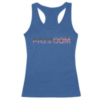 Freedom Patriotic Motivational Quote American Flag Racerback Tank Top - Wonder Print Shop