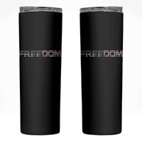 Freedom Patriotic Motivational Quote American Flag Skinny Tumbler - Wonder Print Shop