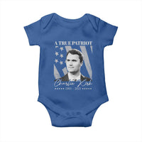 A True Patriot Charlie Kirk Baby Onesie Vintage American Flag - Wonder Print Shop
