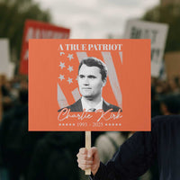 A True Patriot Charlie Kirk Protest Sign Vintage American Flag - Wonder Print Shop
