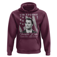 A True Patriot Charlie Kirk Hoodie Vintage American Flag - Wonder Print Shop