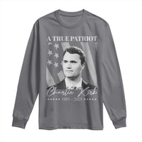 A True Patriot Charlie Kirk Long Sleeve Shirt Vintage American Flag - Wonder Print Shop