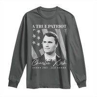 A True Patriot Charlie Kirk Long Sleeve Shirt Vintage American Flag - Wonder Print Shop
