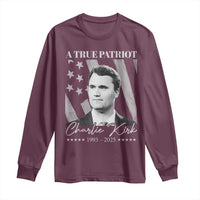 A True Patriot Charlie Kirk Long Sleeve Shirt Vintage American Flag - Wonder Print Shop