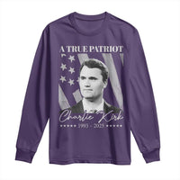 A True Patriot Charlie Kirk Long Sleeve Shirt Vintage American Flag - Wonder Print Shop