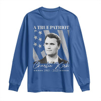 A True Patriot Charlie Kirk Long Sleeve Shirt Vintage American Flag - Wonder Print Shop