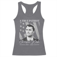 A True Patriot Charlie Kirk Racerback Tank Top Vintage American Flag - Wonder Print Shop