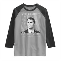 A True Patriot Charlie Kirk Raglan Shirt Vintage American Flag - Wonder Print Shop