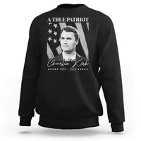 A True Patriot Charlie Kirk Sweatshirt Vintage American Flag - Wonder Print Shop