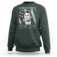 A True Patriot Charlie Kirk Sweatshirt Vintage American Flag - Wonder Print Shop