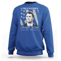 A True Patriot Charlie Kirk Sweatshirt Vintage American Flag - Wonder Print Shop