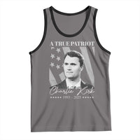 A True Patriot Charlie Kirk Tank Top Vintage American Flag - Wonder Print Shop