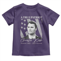 A True Patriot Charlie Kirk Toddler T Shirt Vintage American Flag - Wonder Print Shop